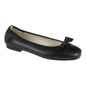 1376 - Black Soft Leather Flats for Girl by London Kids