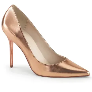 4 Inches Rose Gold Metallic Classic Stilettos