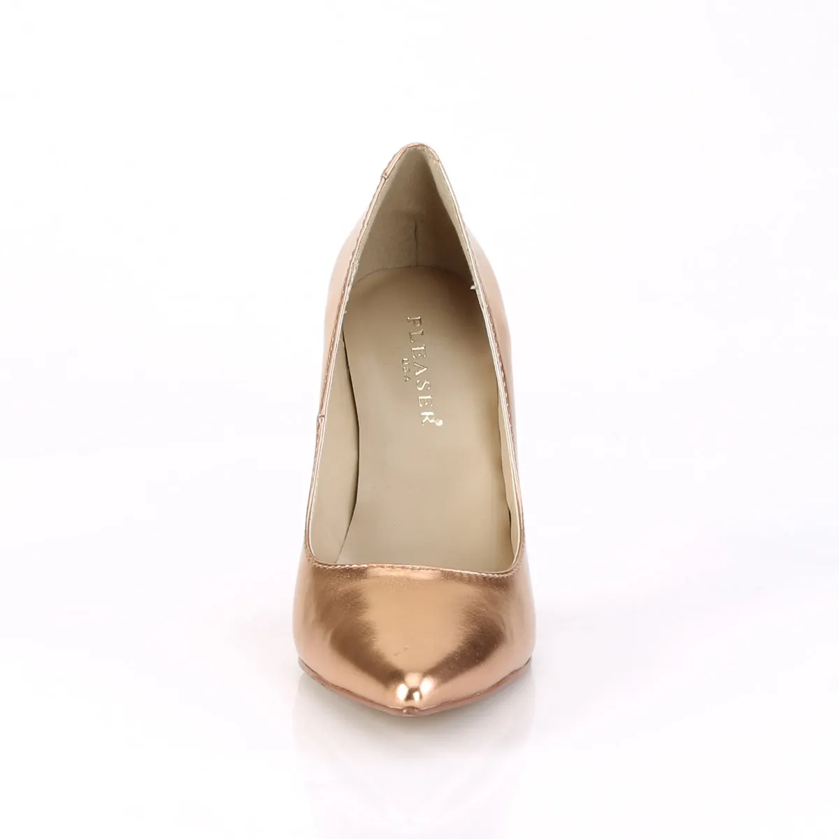 4 Inches Rose Gold Metallic Classic Stilettos