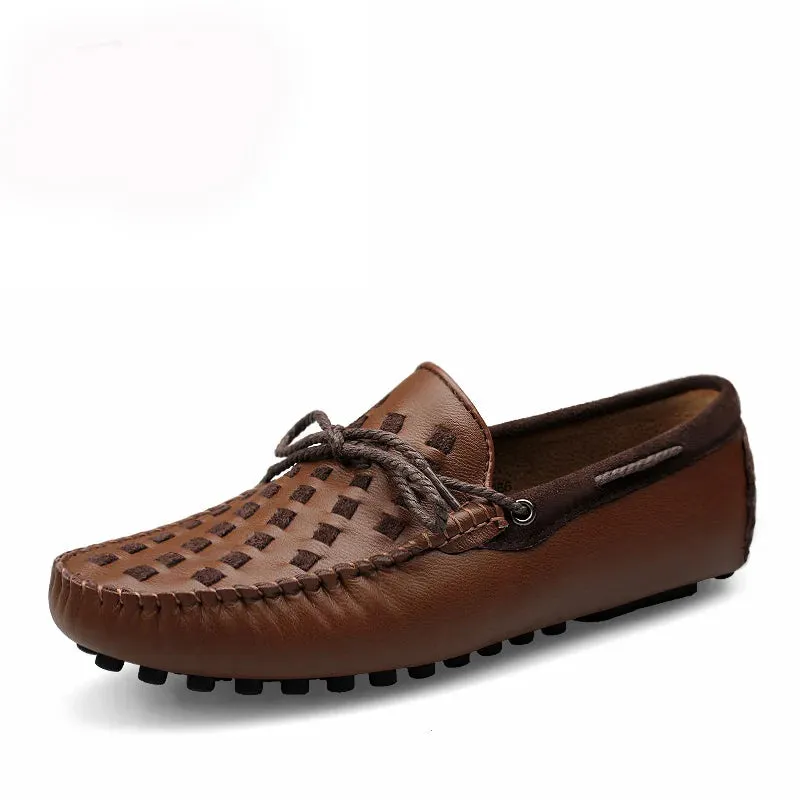 Accept OEM In Ready Stock Handmade Pure Real Genuine Leather Breathable 4 Season Men Dress Business Loafers