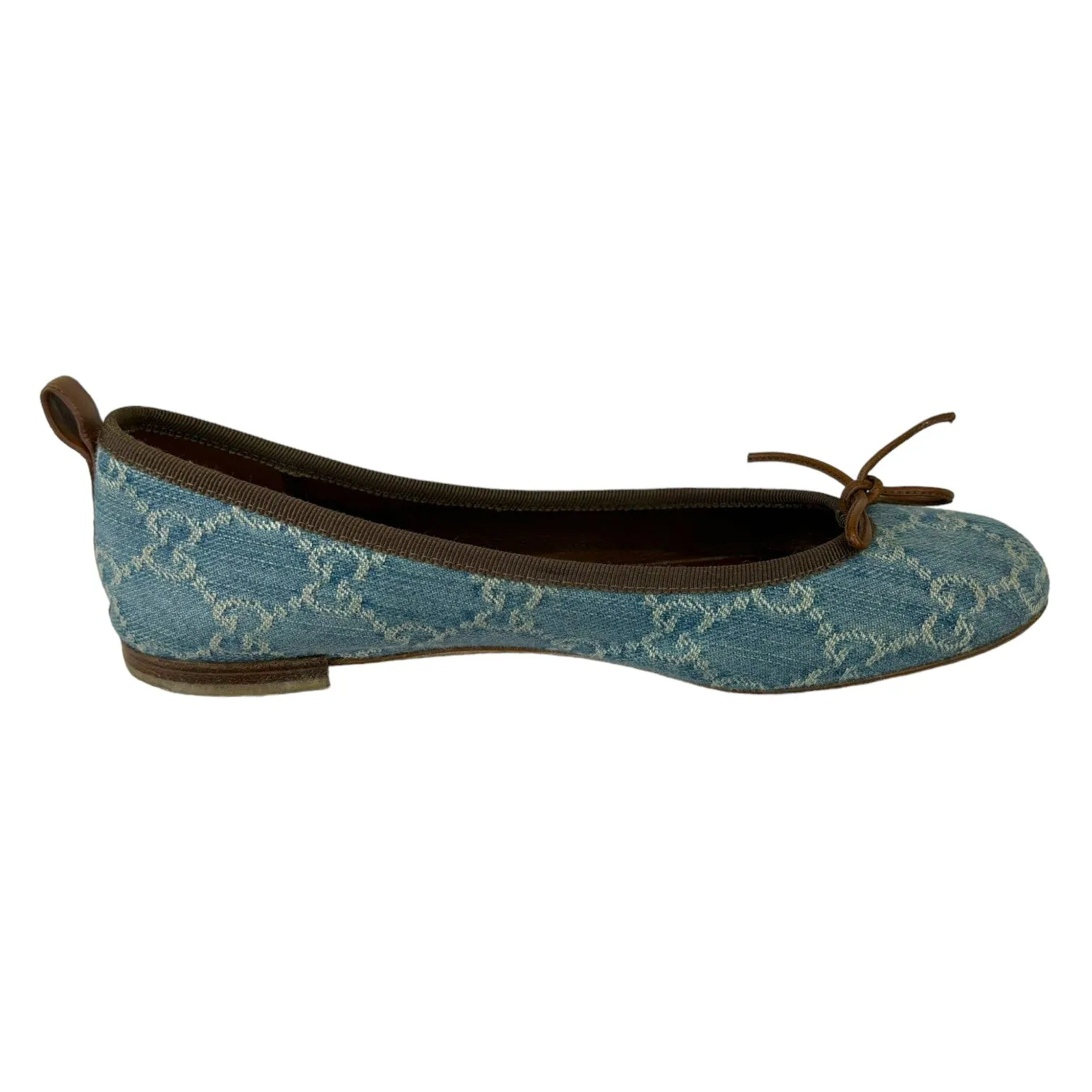 Ballet Flats GG Signature Printed Light Blue Size 37