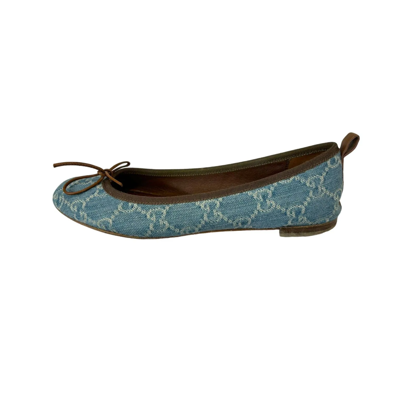 Ballet Flats GG Signature Printed Light Blue Size 37