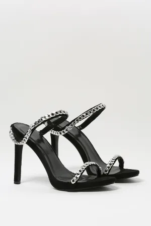 Black Chain High Heel Sandal