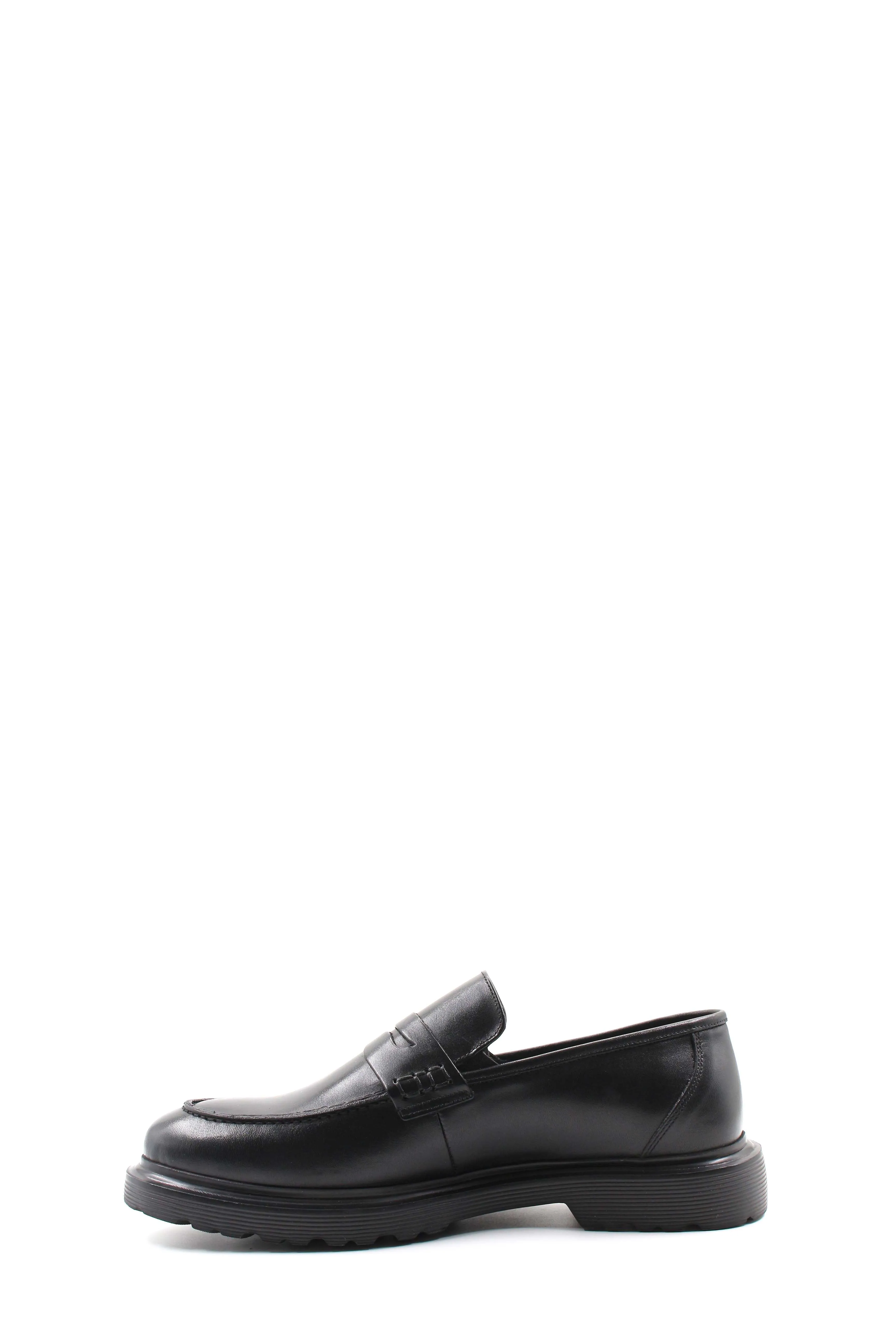 Black Leather Chunky Loafers Wessi