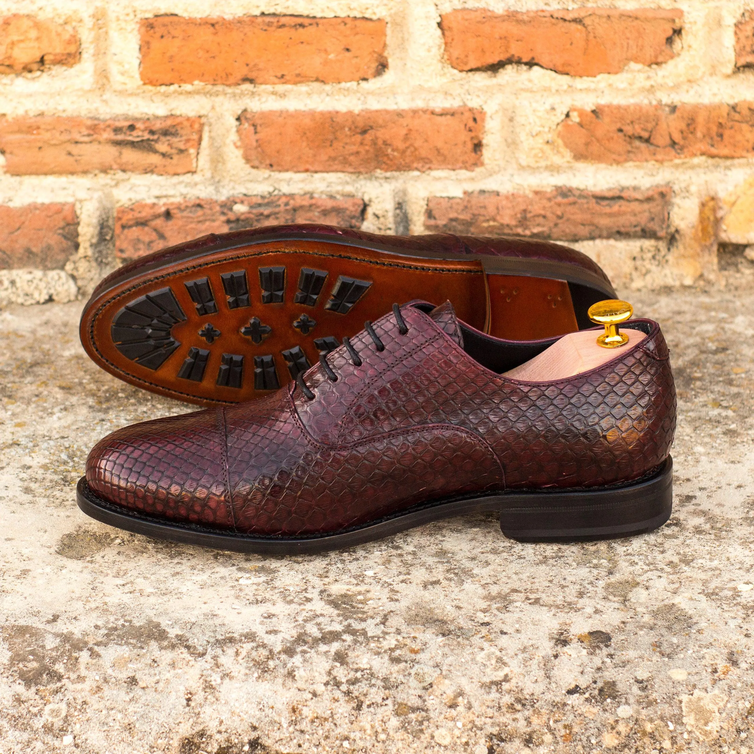 Burgundy Python Oxford Shoes