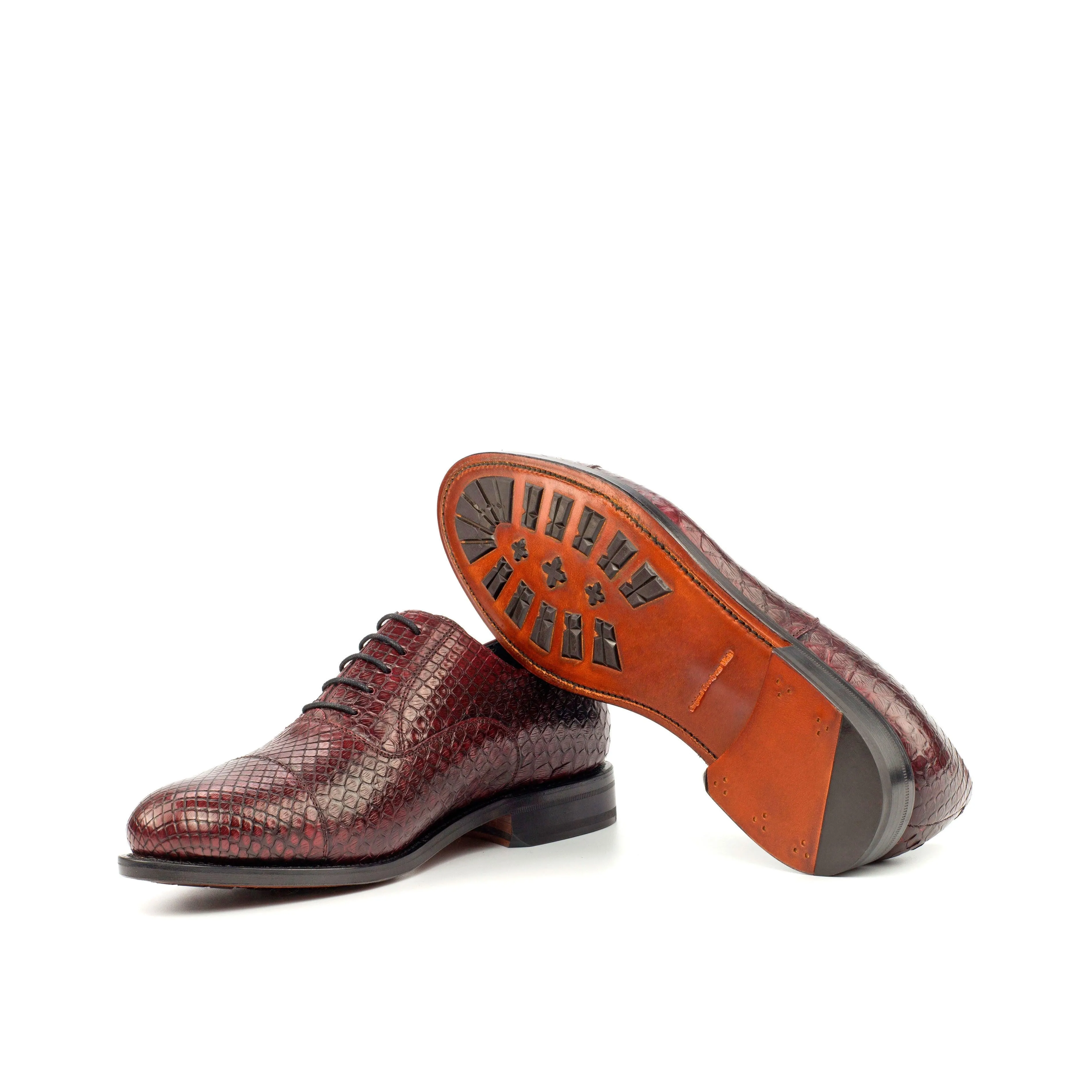 Burgundy Python Oxford Shoes