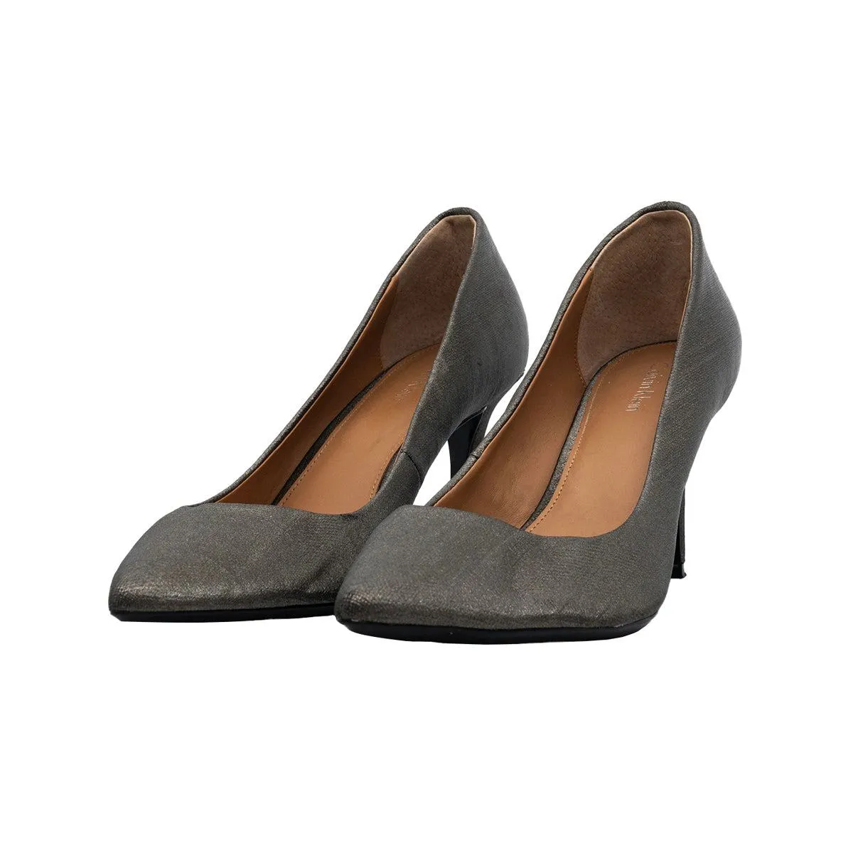 Calvin Klein Gayle High-Heel Shoes Leather Grey Colour For Women