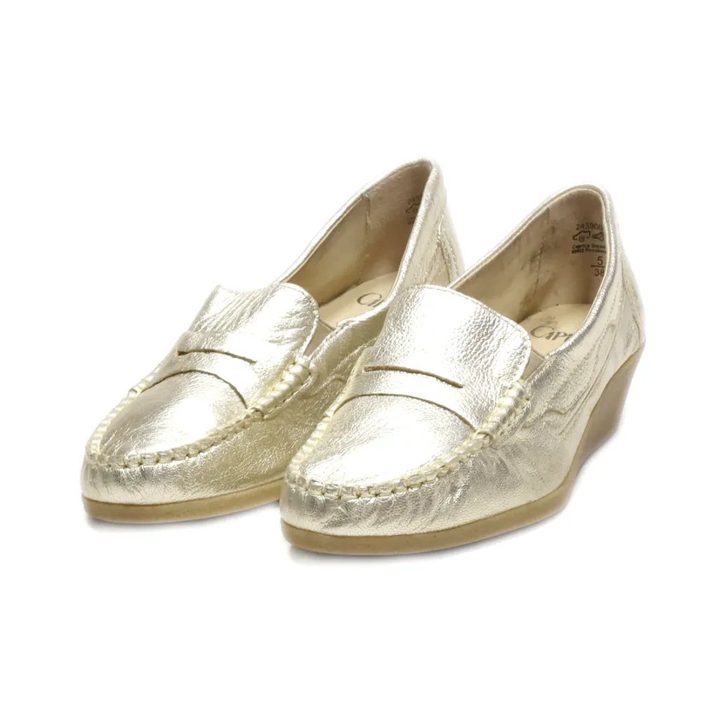 Caprice Loafers Leather Gold Colour For Women