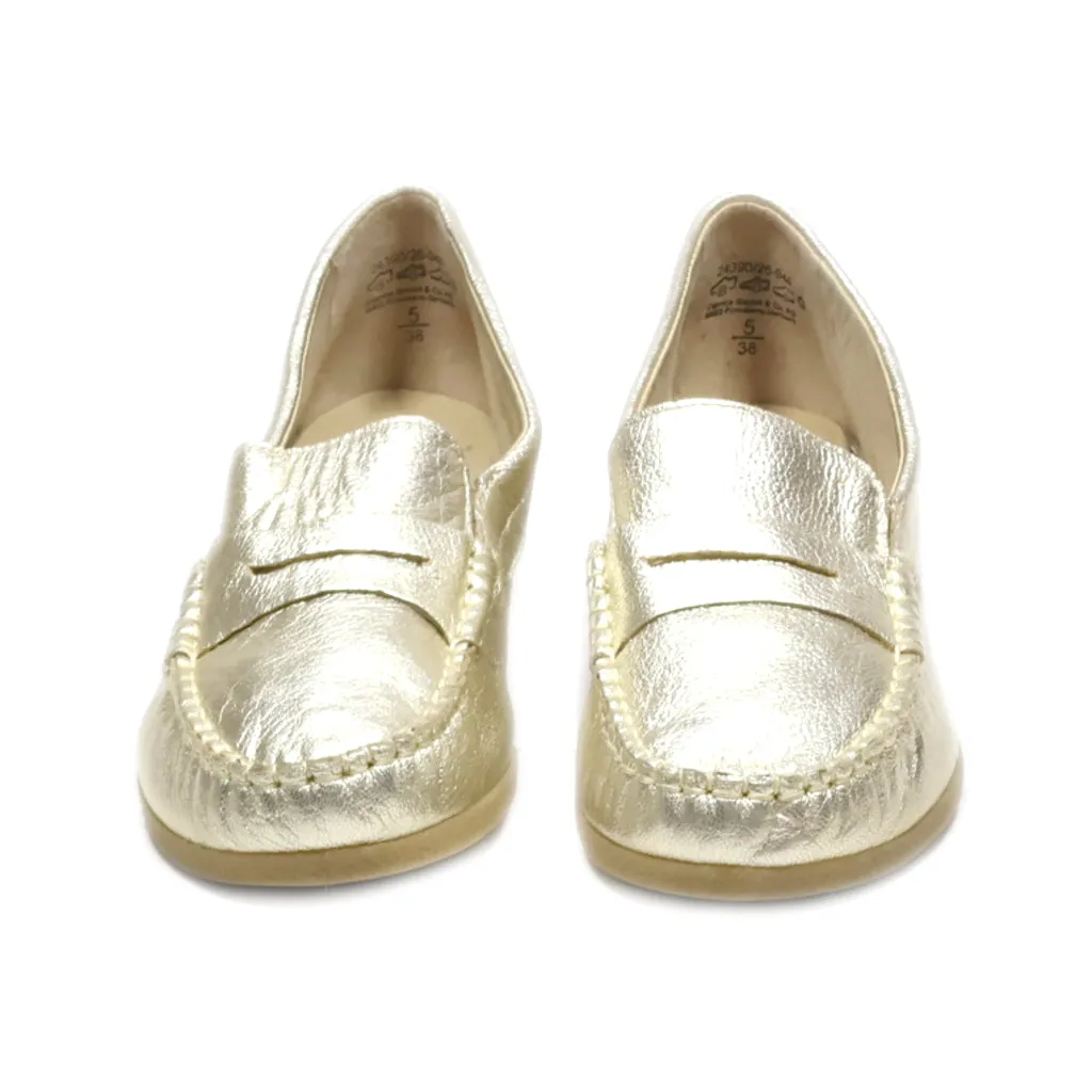 Caprice Loafers Leather Gold Colour For Women