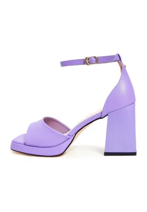 Classic Open Toe High Heel Sandals - Lilac