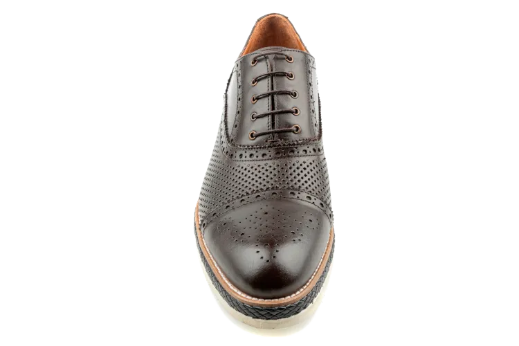 Debbano Oto Summer Oxford Shoes, Oxford Dress Sneakers, Men's Casual Oxfords in Brown, Cap Toe Shoes, Dress Sneaker Oxford Style Shoes