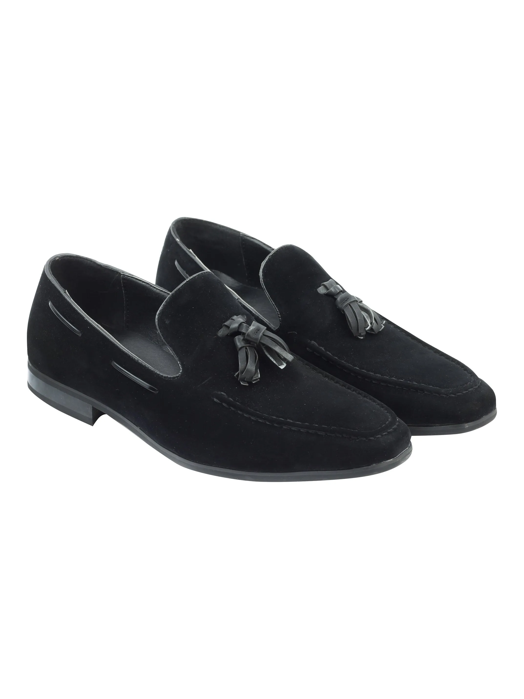 Faux Suede Leather Tassel Loafers