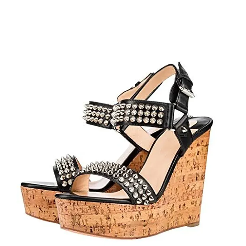 Funki Buys | Shoes | Women's High Heeled Spike Wedge Sandal