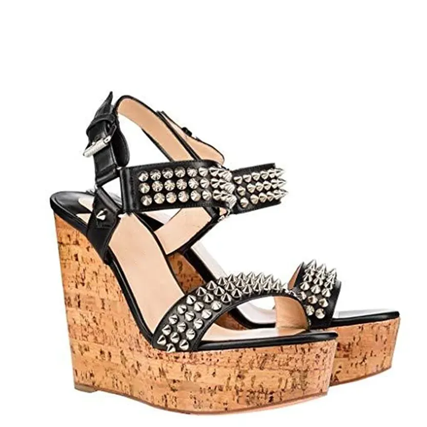 Funki Buys | Shoes | Women's High Heeled Spike Wedge Sandal