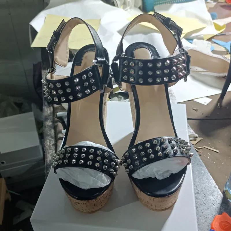 Funki Buys | Shoes | Women's High Heeled Spike Wedge Sandal