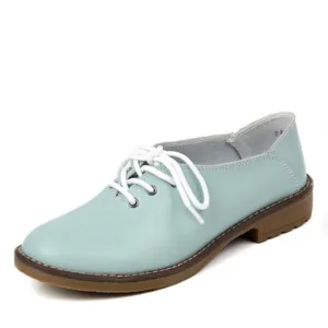 Genuine Leather Oxford Shoes Women Flats Fashion Women Shoes Casual Moccasins Loafers Ladies Shoes