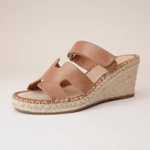 Goran Tan Leather Espadrille Wedges