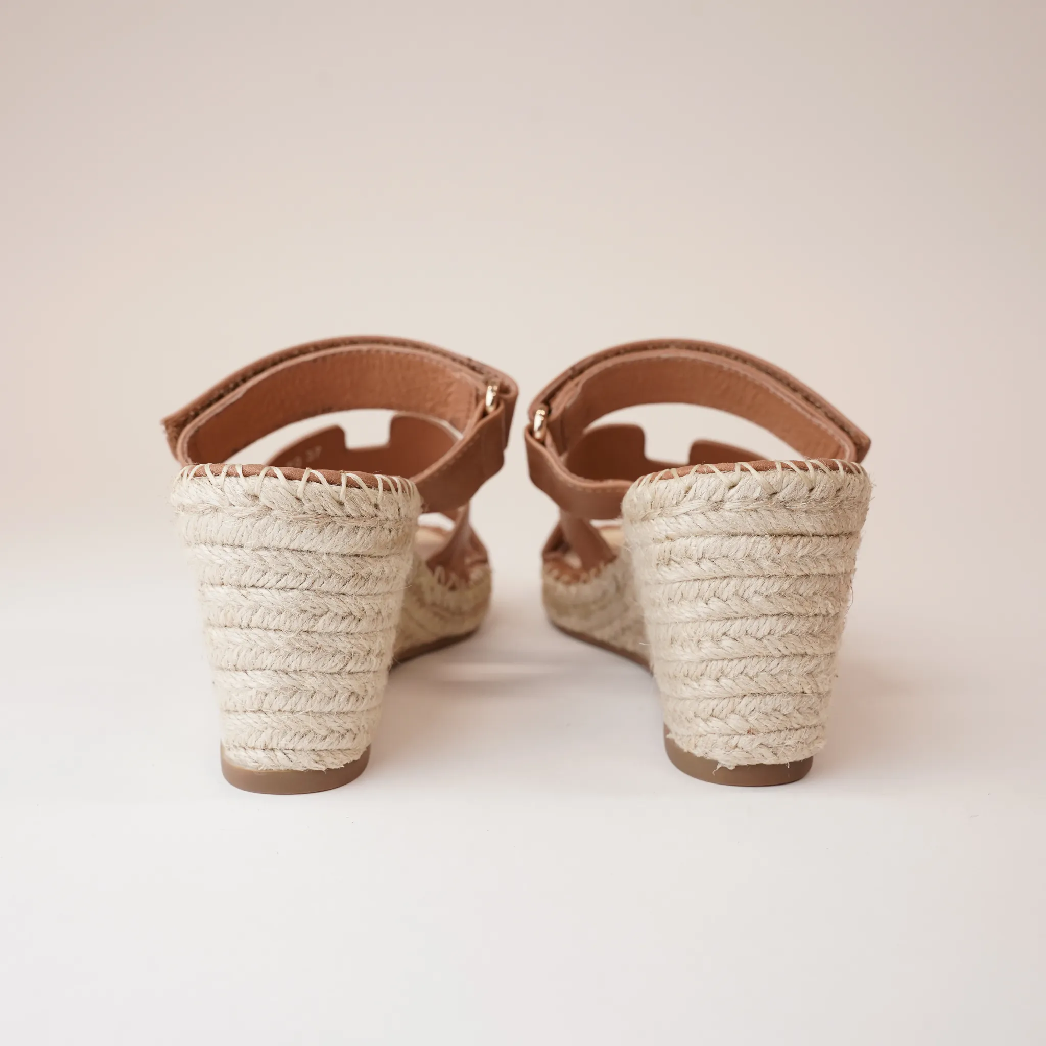 Goran Tan Leather Espadrille Wedges