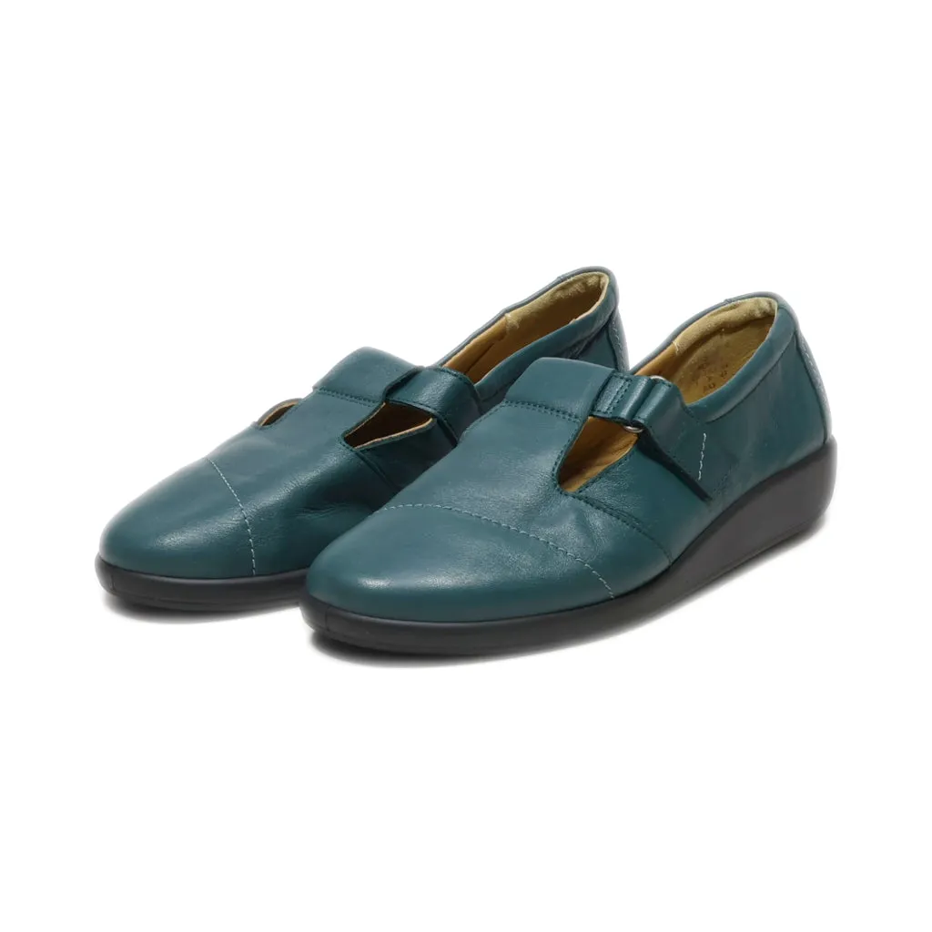 Hotter Loafers Leather Green Colour For Women