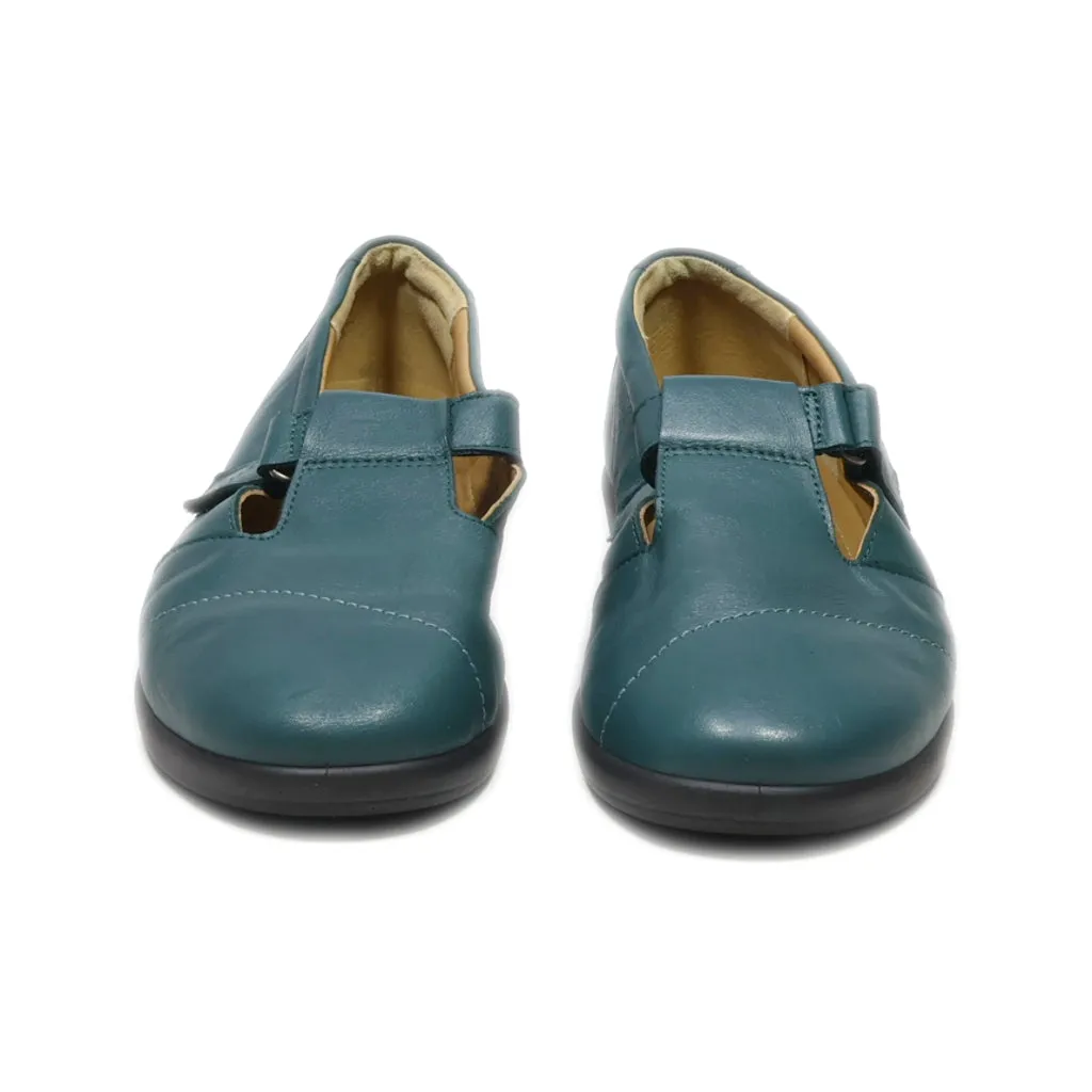 Hotter Loafers Leather Green Colour For Women