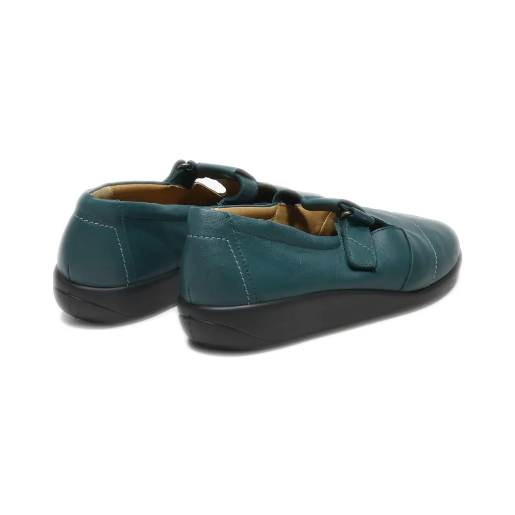 Hotter Loafers Leather Green Colour For Women