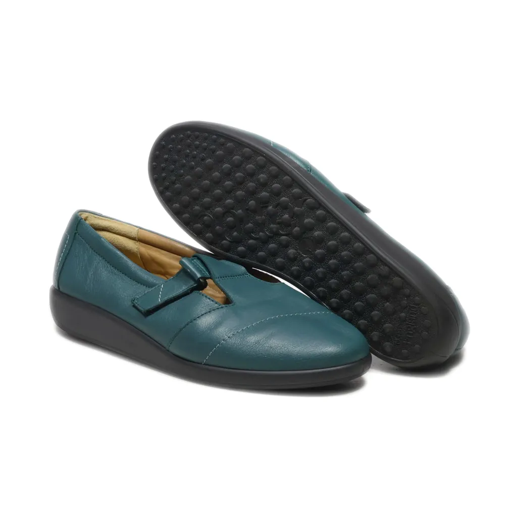 Hotter Loafers Leather Green Colour For Women