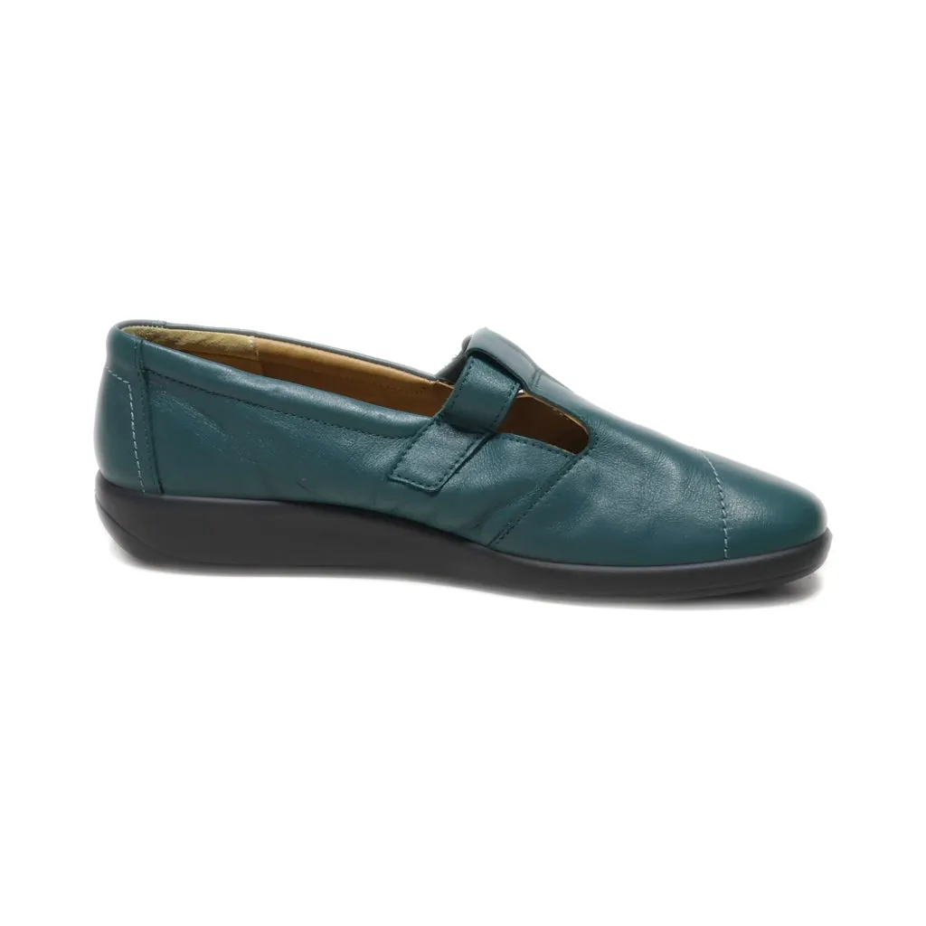 Hotter Loafers Leather Green Colour For Women