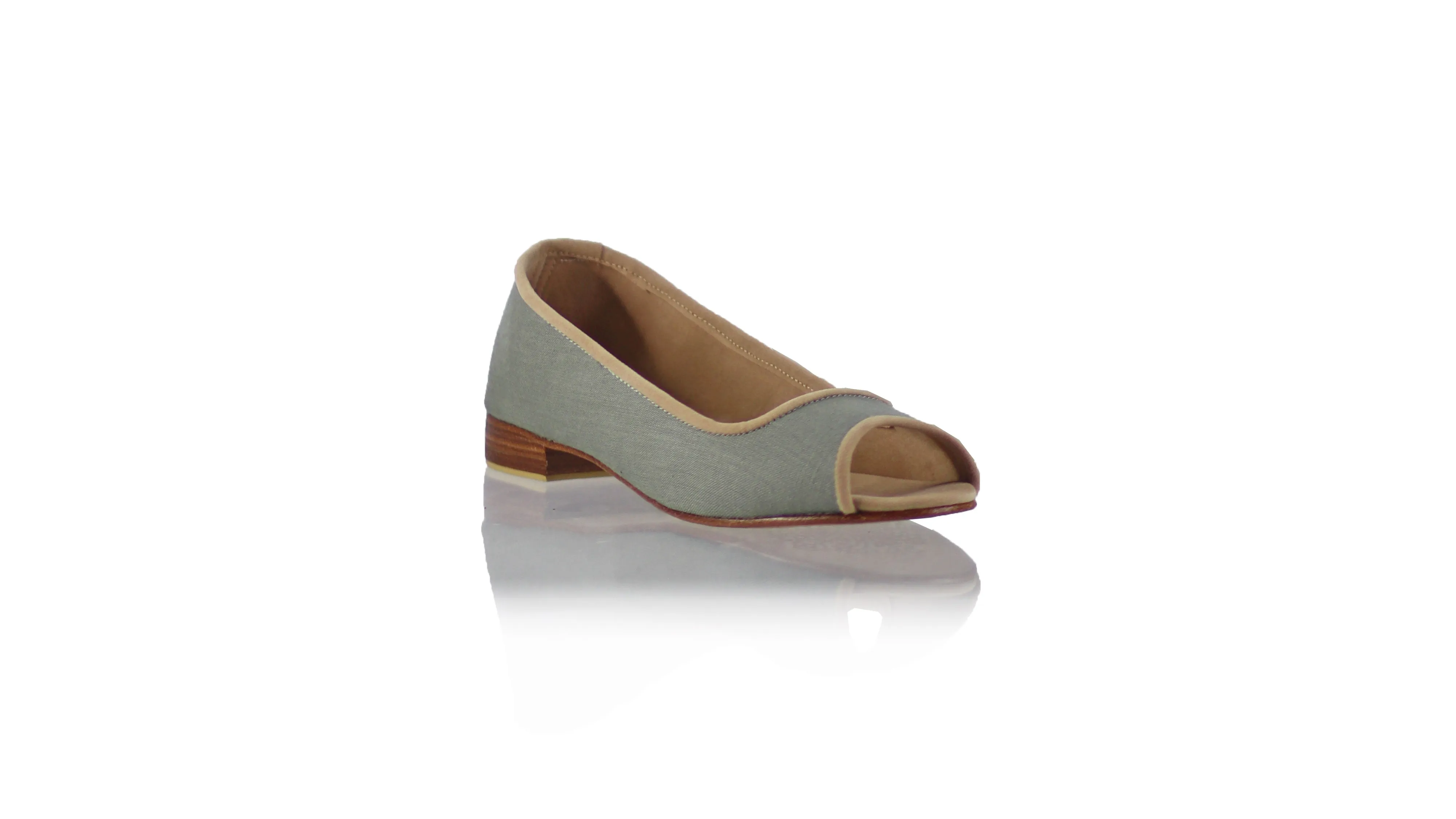 Kate Peeptoe 20mm Ballet - Army Linen