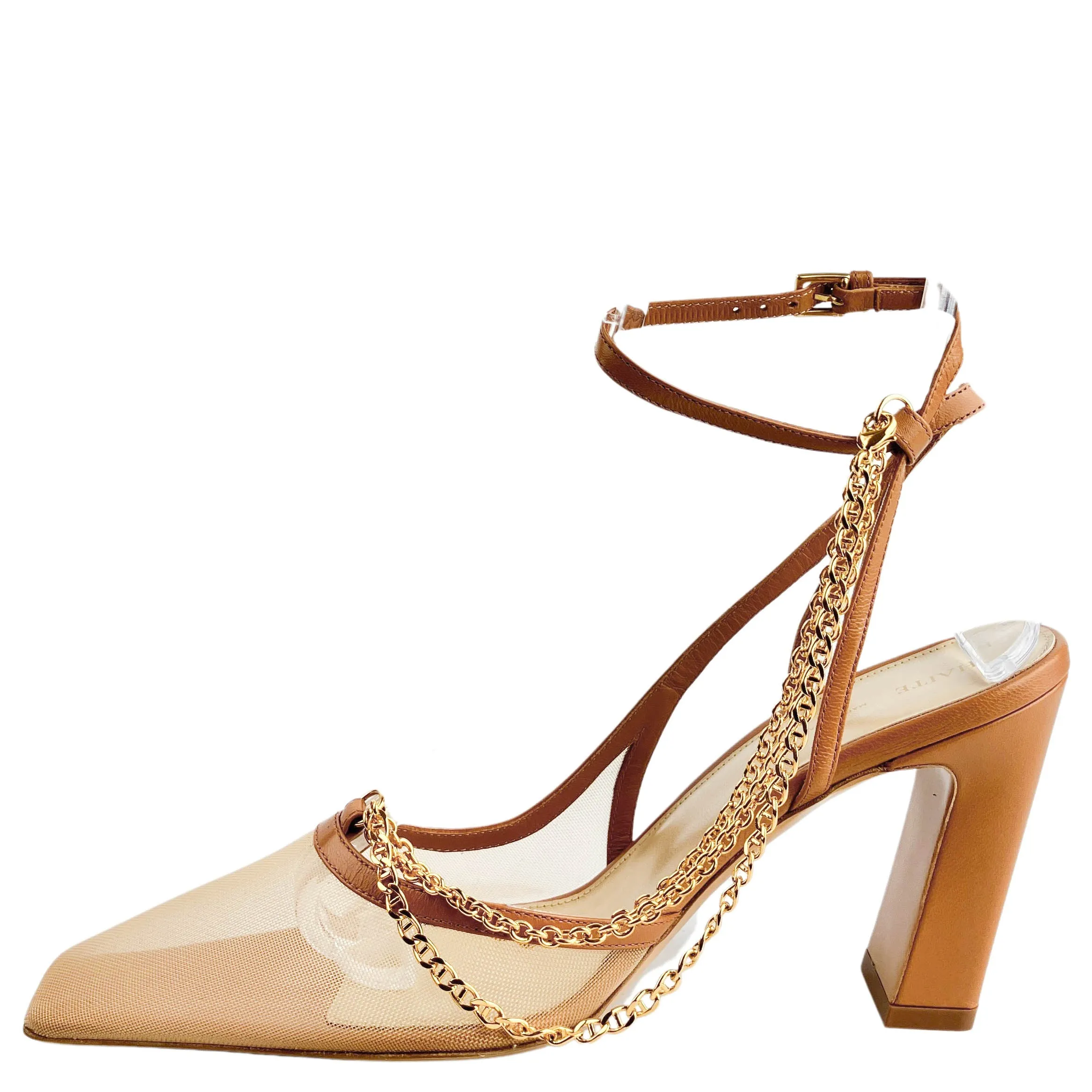 Khaite Marfa Slingback Pumps in Beige