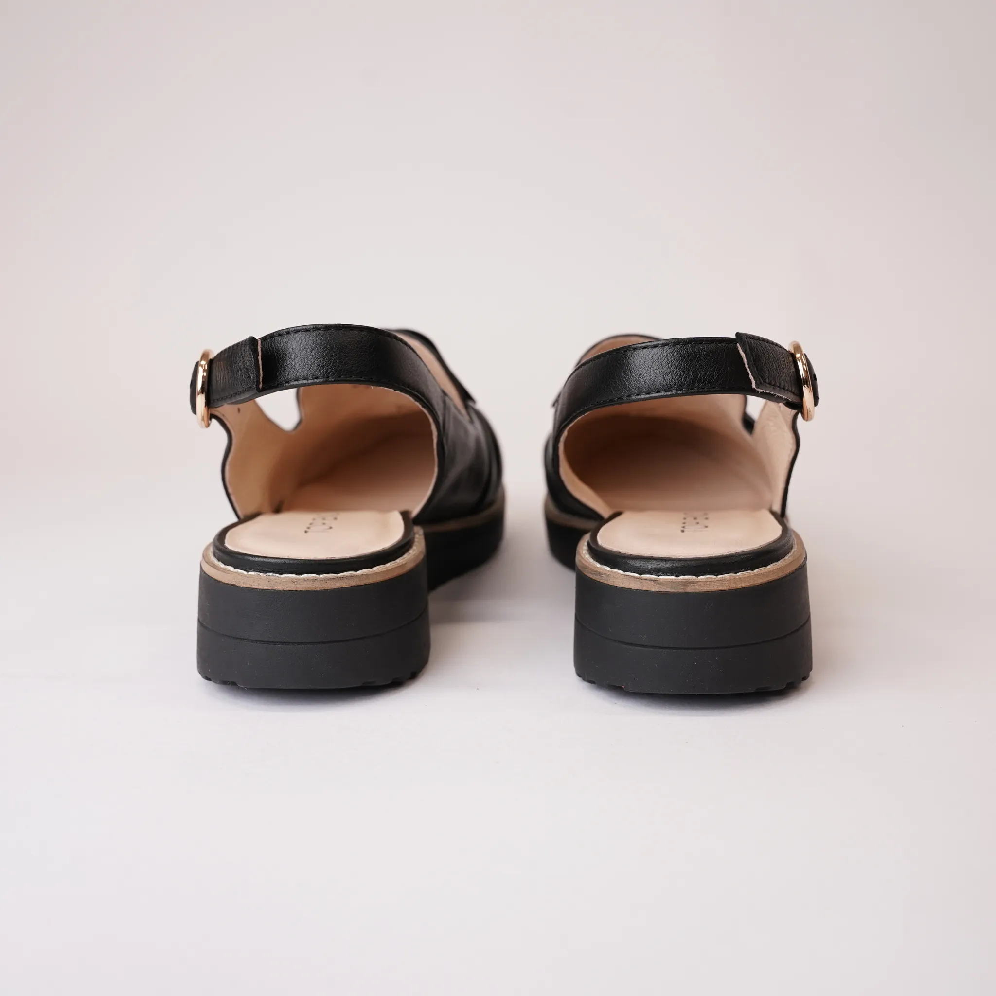 Olissas Black/ Black Sole Leather Loafers