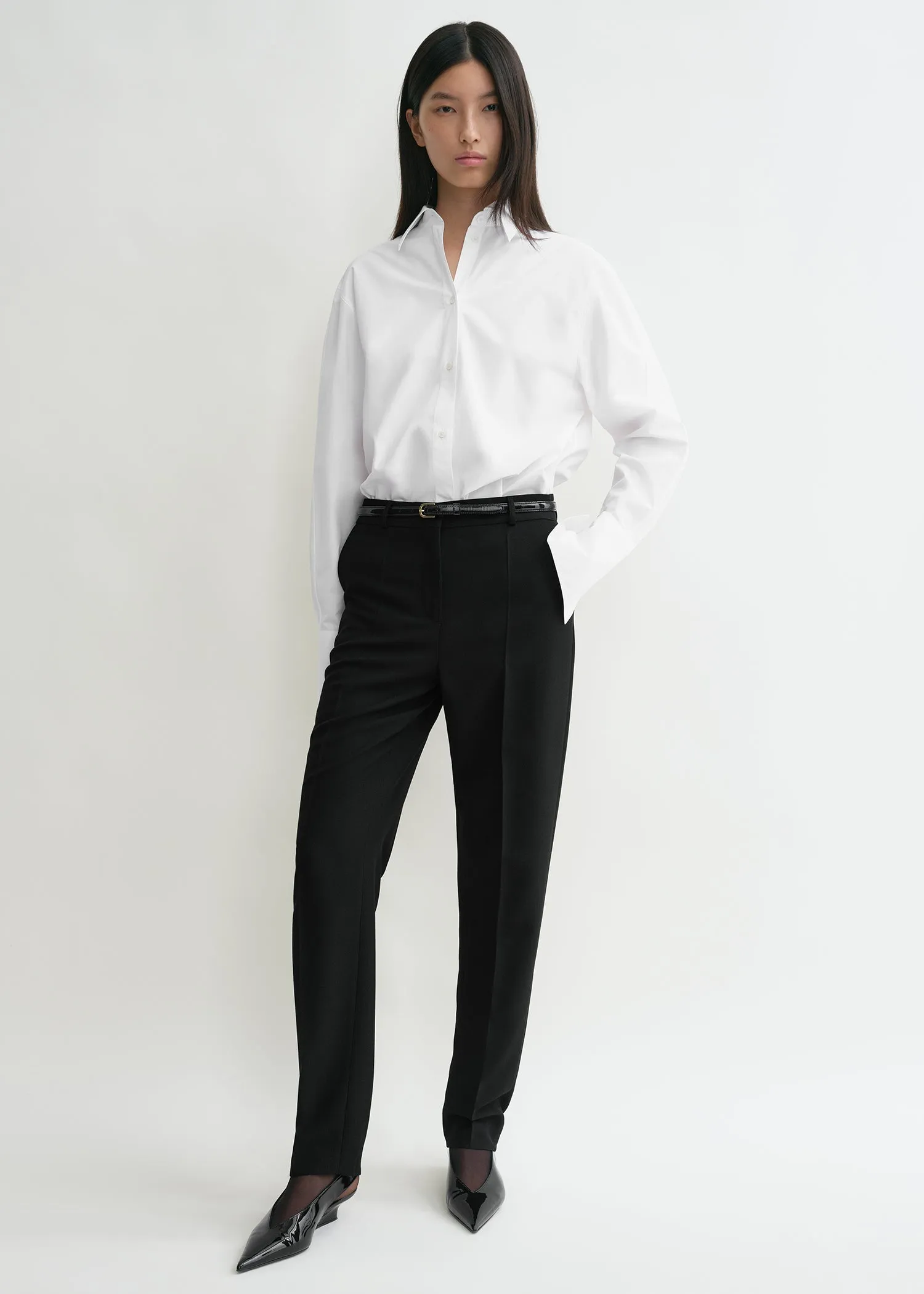 Oversized tuxedo shirt white