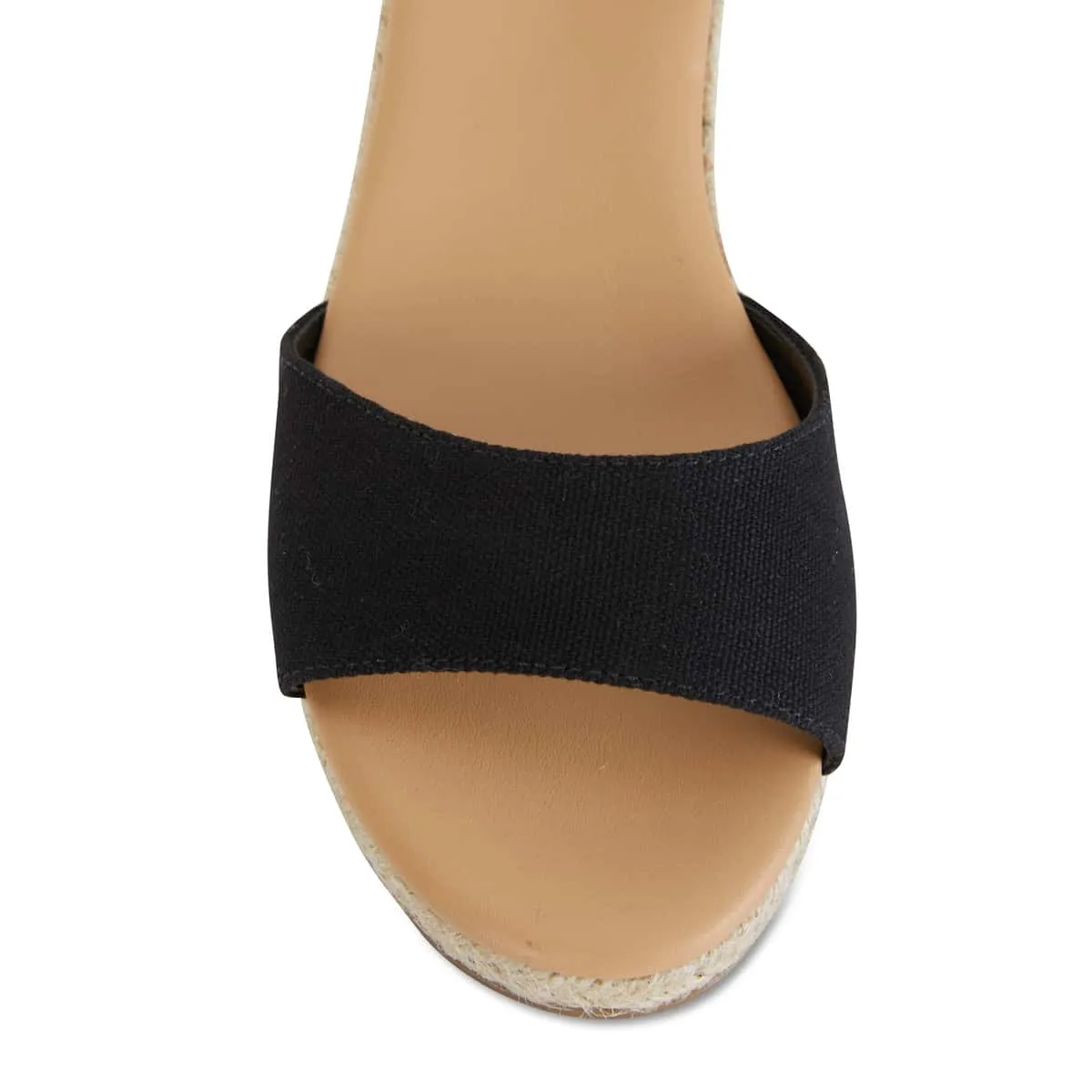 Safari Espadrille in Black Fabric