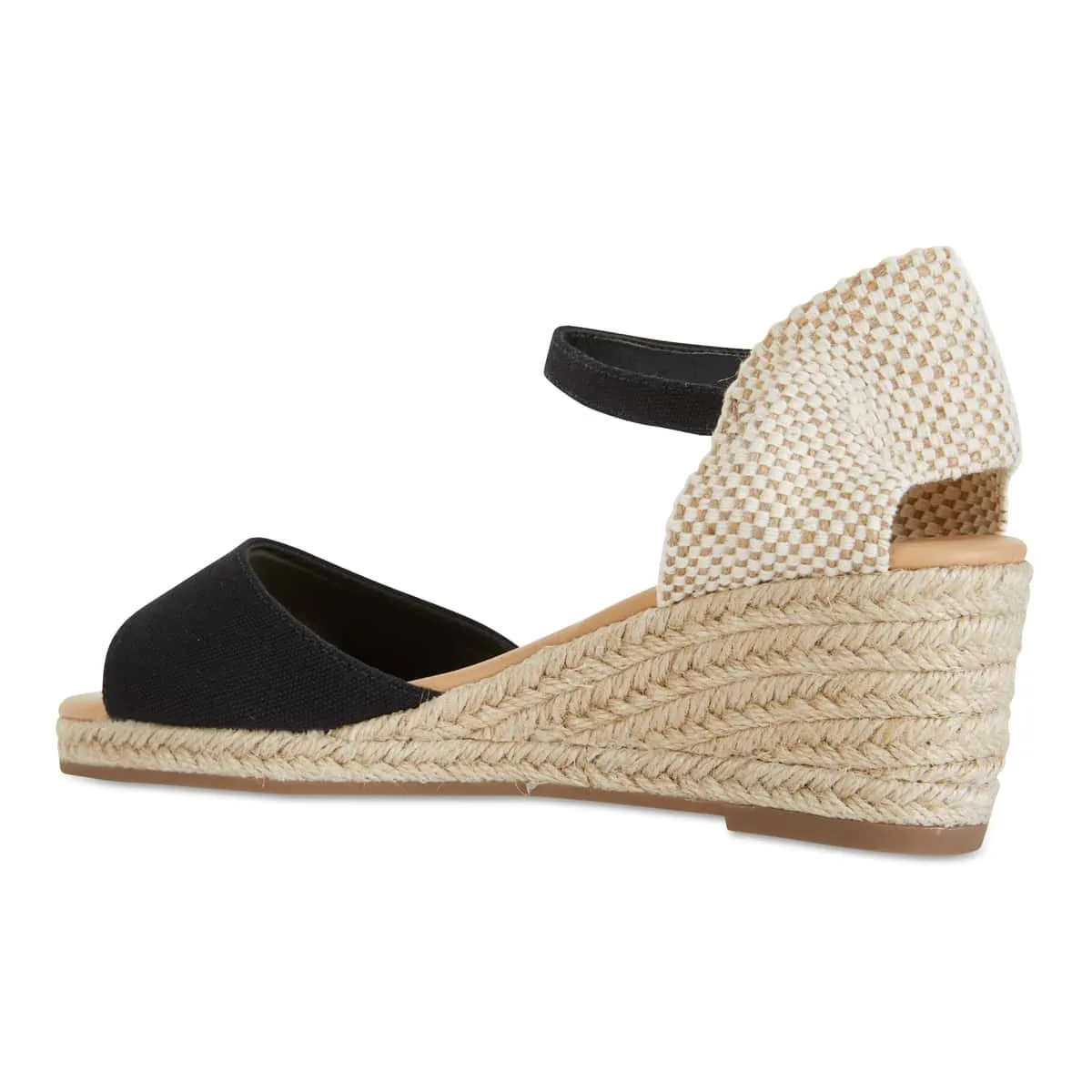 Safari Espadrille in Black Fabric