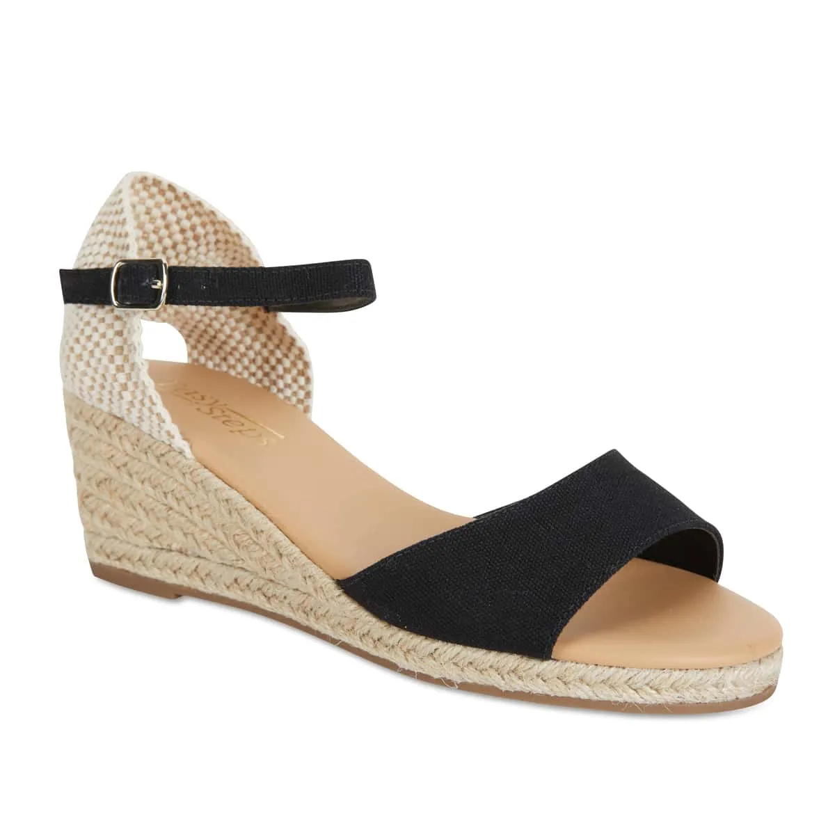 Safari Espadrille in Black Fabric