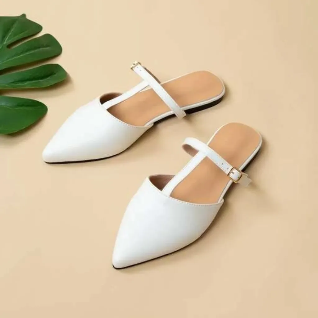 T-Strap Pointed Sandal Mule