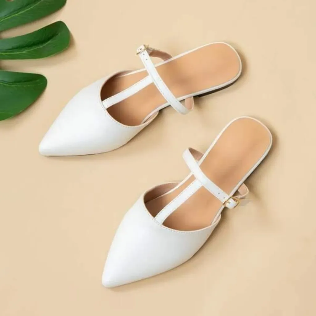 T-Strap Pointed Sandal Mule