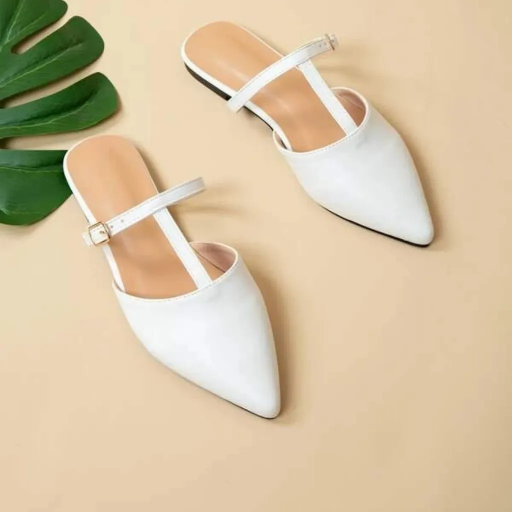 T-Strap Pointed Sandal Mule