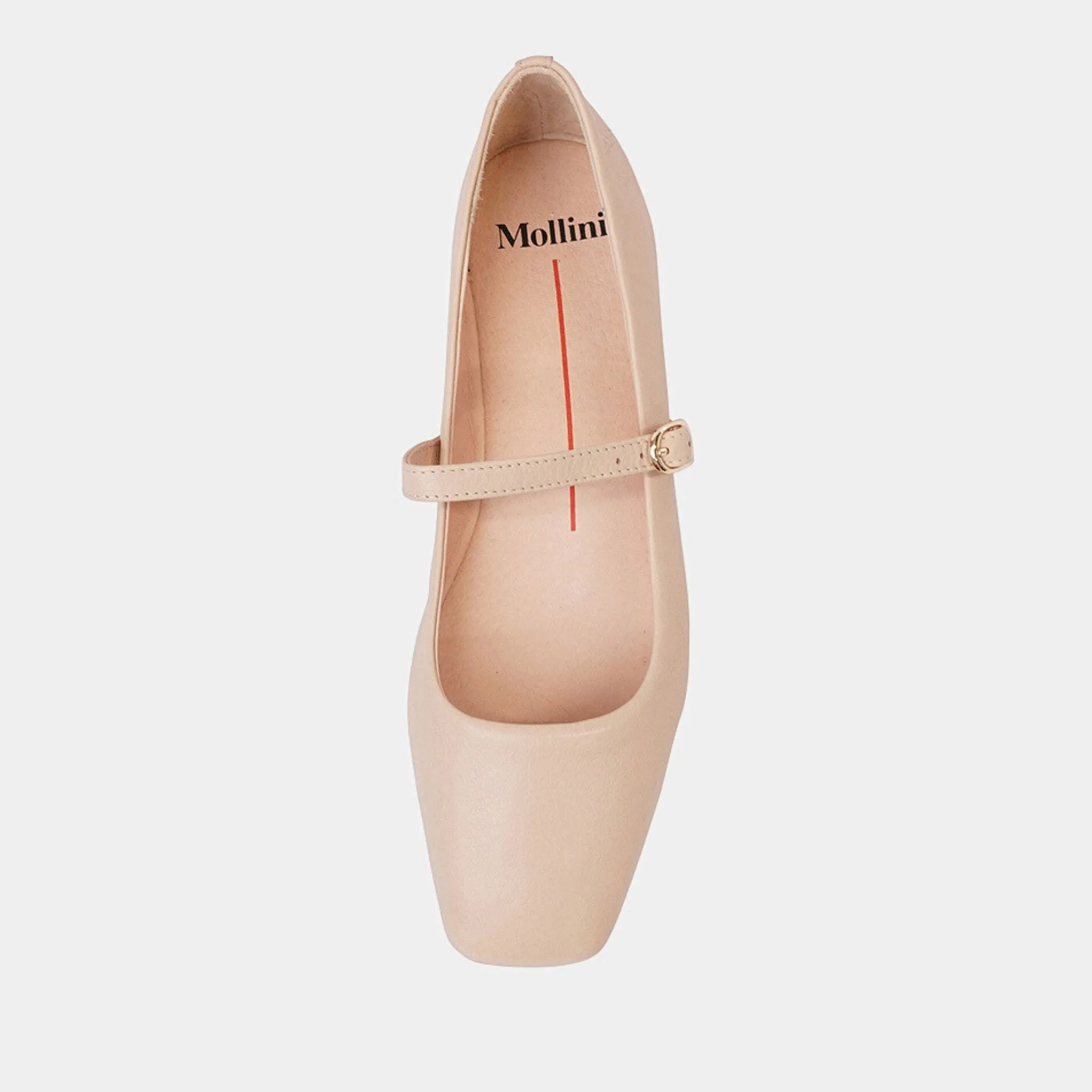 Tokena Nude Leather Ballet Flats