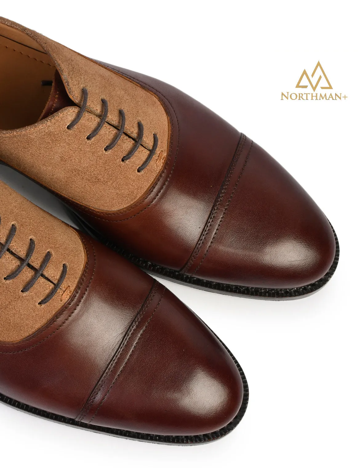 Two tone oxfords - Dark brown and camel suede