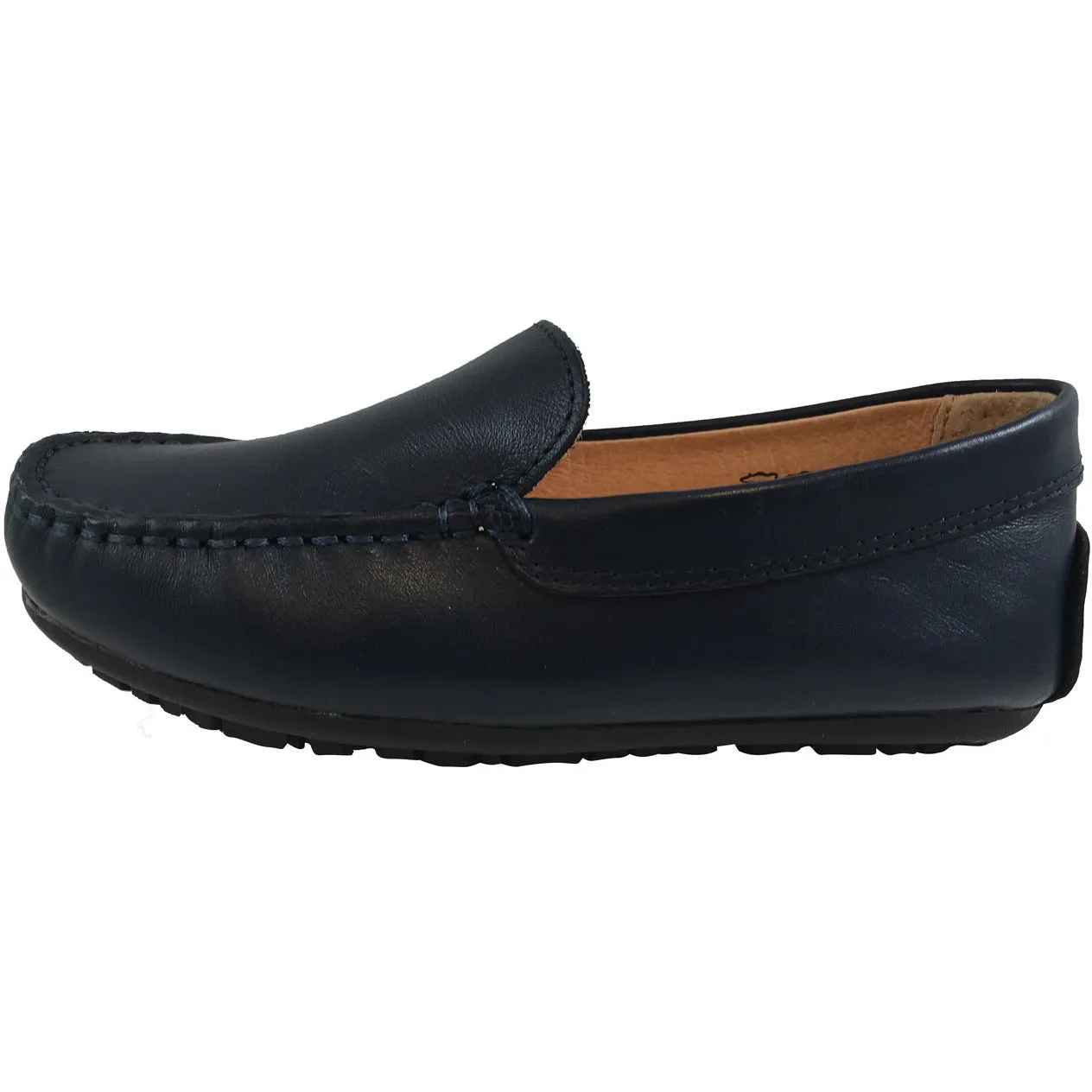 Umi Boy's Saul Leather Classic Slip On Oxford Loafer Shoes Navy