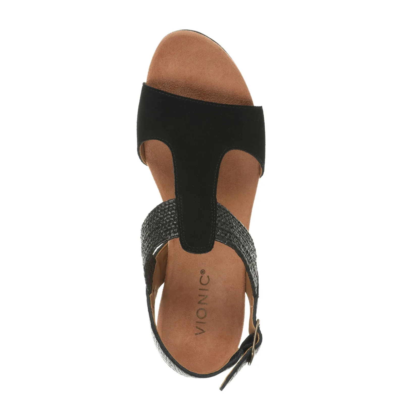 Vionic Kaytie Wedge Sandal (Women) - Black Suede