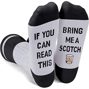 Zmart Novelty Scotch Socks with Funny Saying Scotch Gifts for Men, Scotch Drinker Gifts for Men Scotch Lover Gifts Scotch Whiskey Gifts